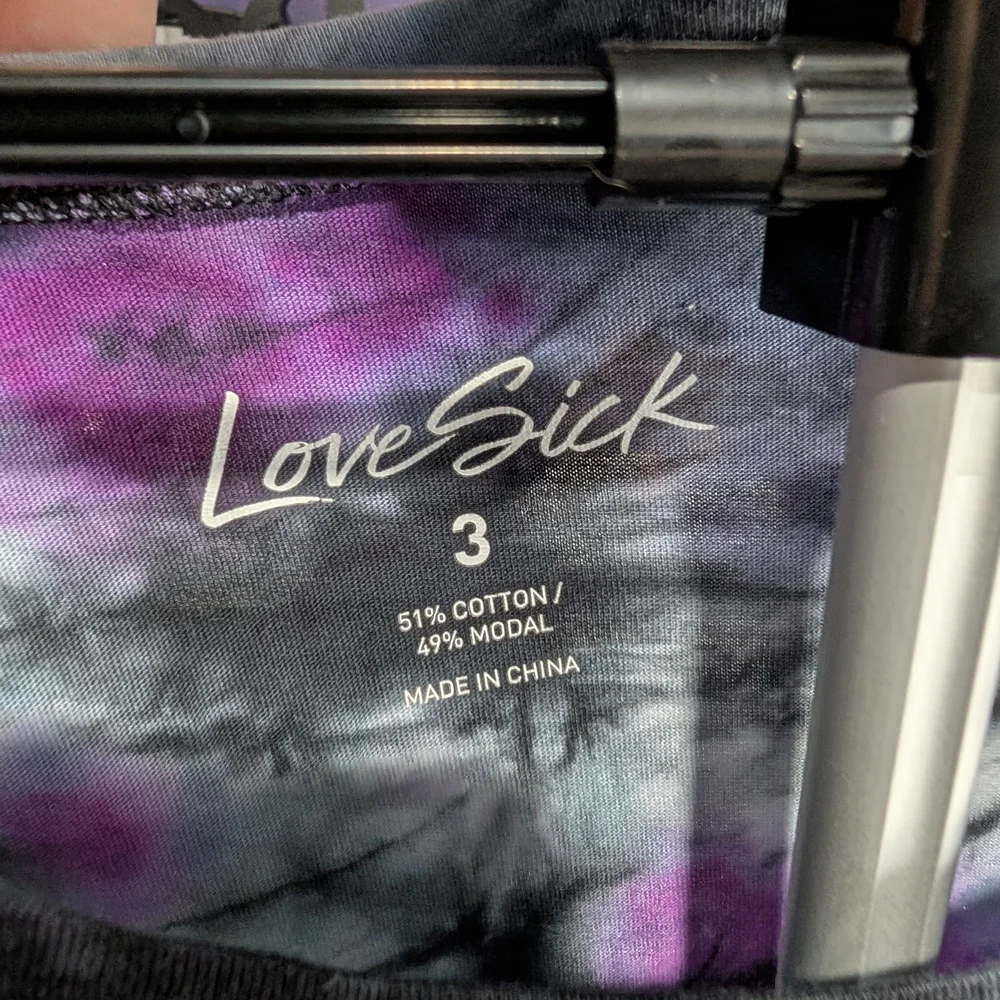 Torrid: Lovesick Women's Tie-Dye Heart Tee - Black, Purple, Blue - Picture 2 of 2